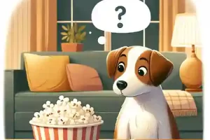 An Illustration of Implying The Question of Can Dogs Eat Popcorn With Butter
