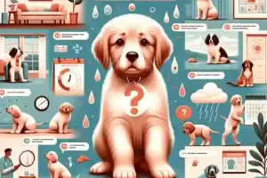An engaging and informative illustration that encapsulates the 15 Reasons Why Your Puppy Keeps Peeing Inside After Being Outside