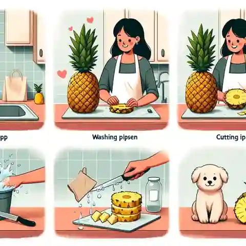 Can Puppies Eat Pineapple A step by step illustration showing how to prepare pineapple for puppieswebp