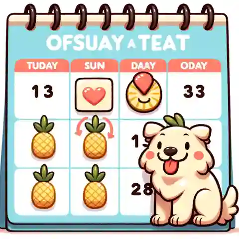 Can Puppies Eat Pineapple Illustration of a calendar with marked days, symbolizing the occasional treat of pineapple for puppies