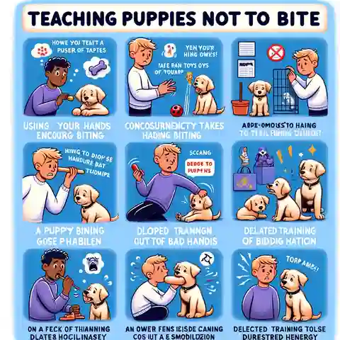 How to Teach a Puppy Not to Bite An Illustrations of What are some common mistakes owners make when teaching puppies not to bite