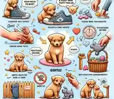 How to Teach a Puppy Not to Bite An illustration depicting various effective methods for teaching a puppy not to bite2