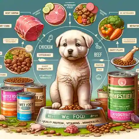 When Can Puppies Eat Wet Food A detailed illustration highlighting the best wet food options for puppies