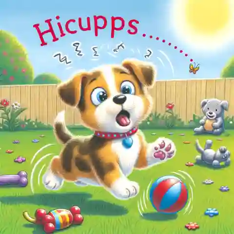 Why Does My Puppy Have Hiccups An endearing illustration of a puppy excitedly playing, leading to hiccups